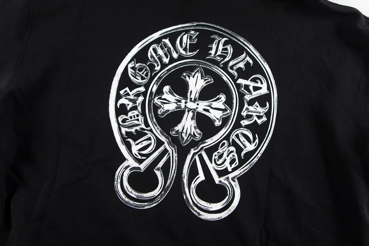 P270 Chrome Hearts Chrome Hearts Logo Hooded Sweatshirt Size: S M L XL Color: Black